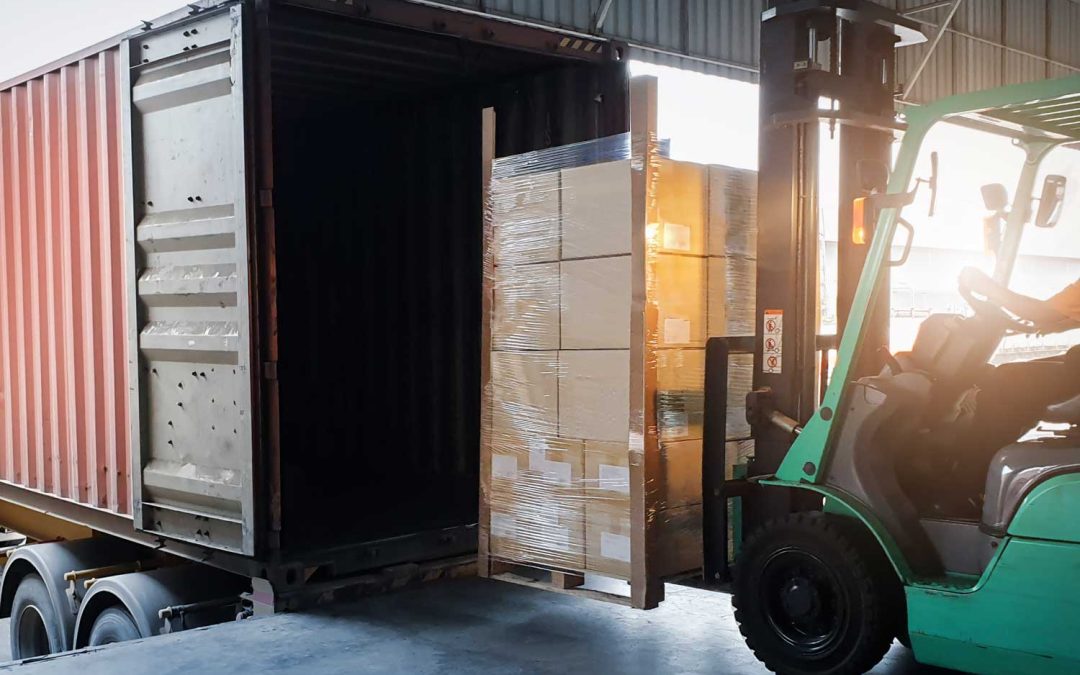 Forklift loading container