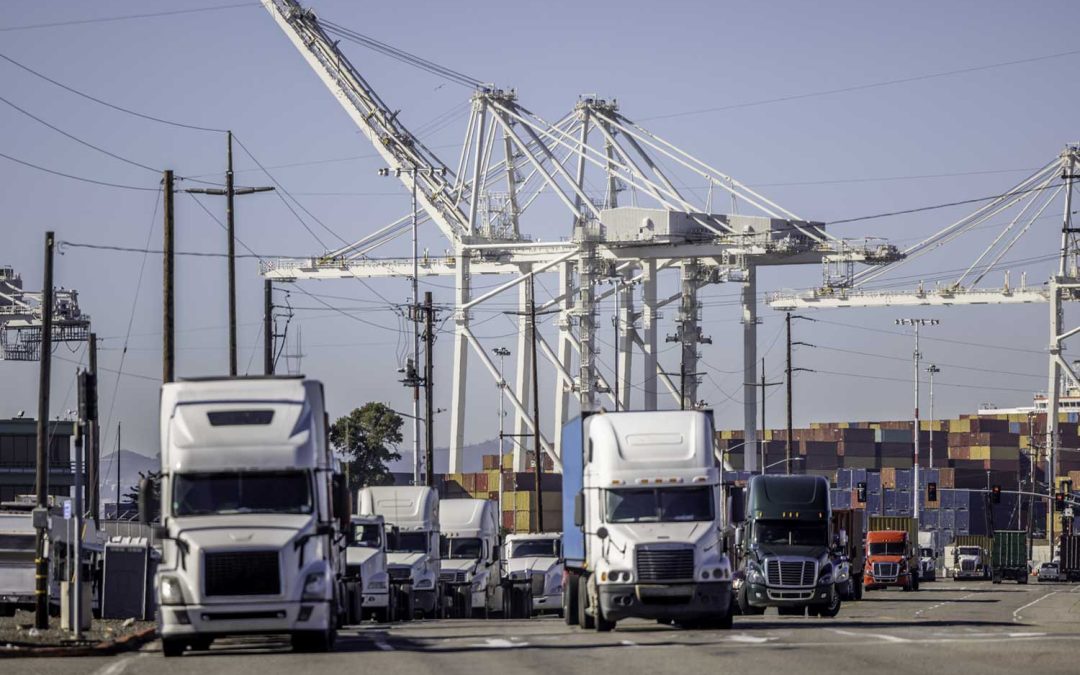 US trucks at port