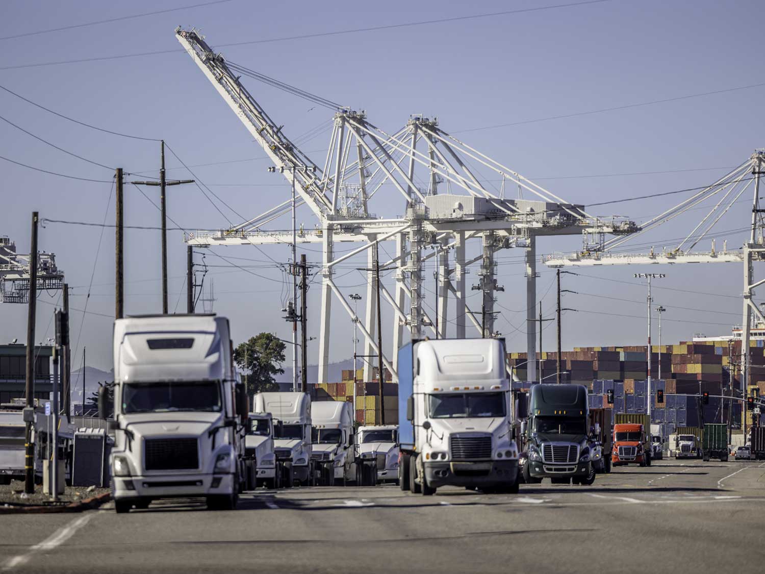US trucks at port